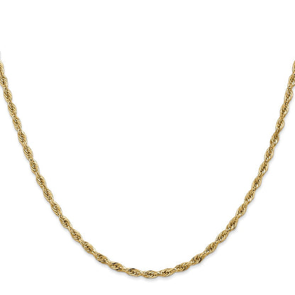 10K Gelbgold 2.8mm Halbmassiv Kordel Halskette