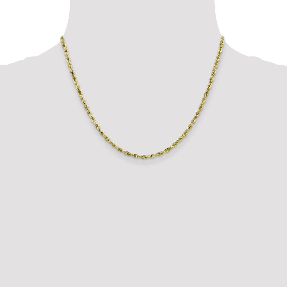10K Gelbgold 2.8mm Halbmassiv Kordel Halskette