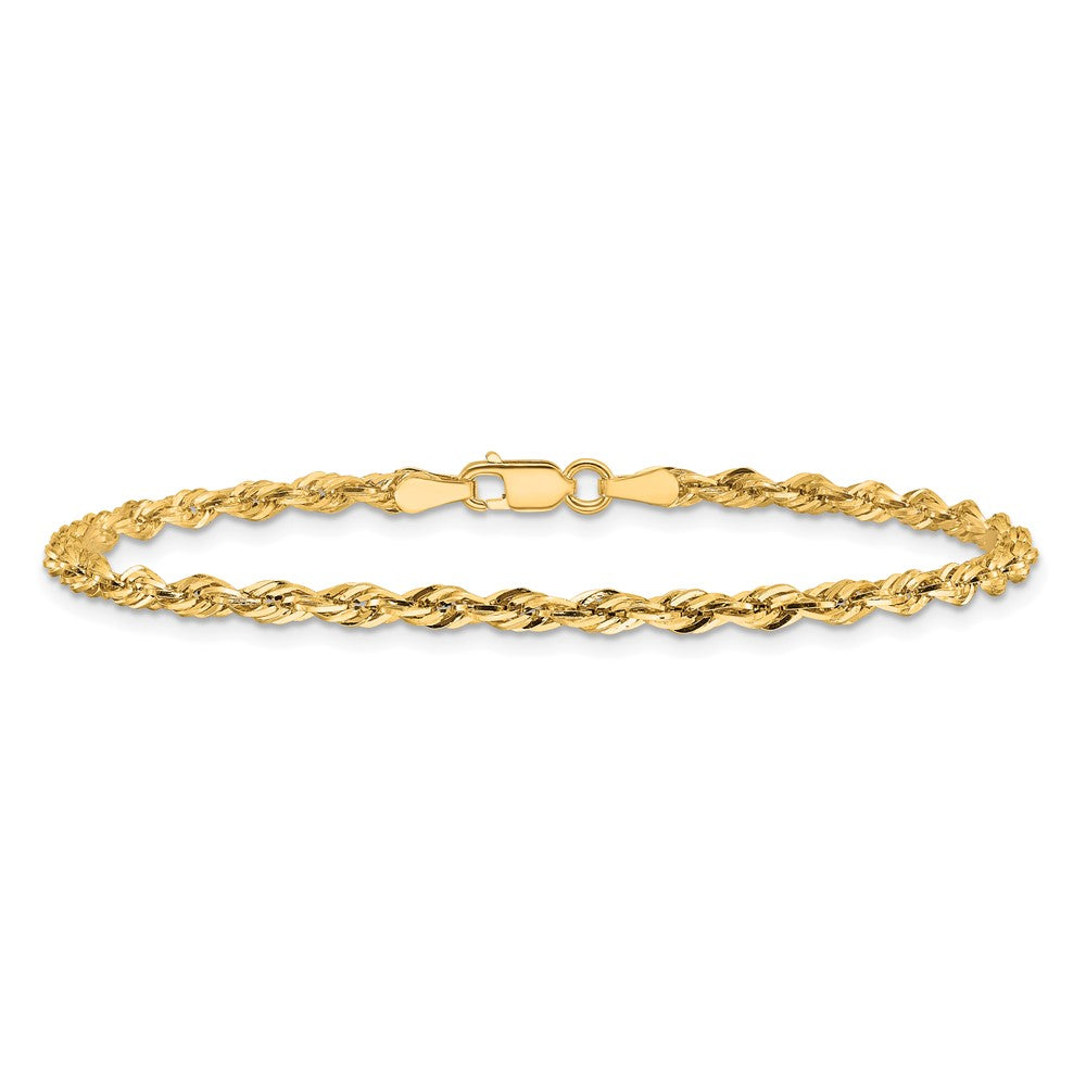10K Gelbgold 2.8mm Halbmassiv Kordel Kette Fußkettchen