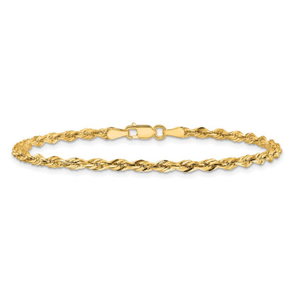 10K Gelbgold 2.8mm Halbmassiv Kordel Gliederarmband