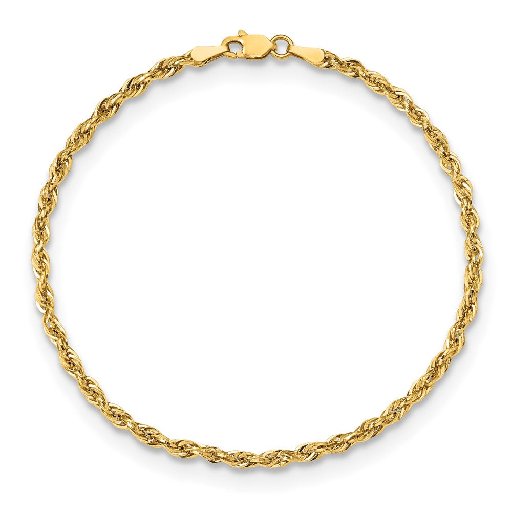 10K Gelbgold 2.8mm Halbmassiv Kordel Kette Fußkettchen