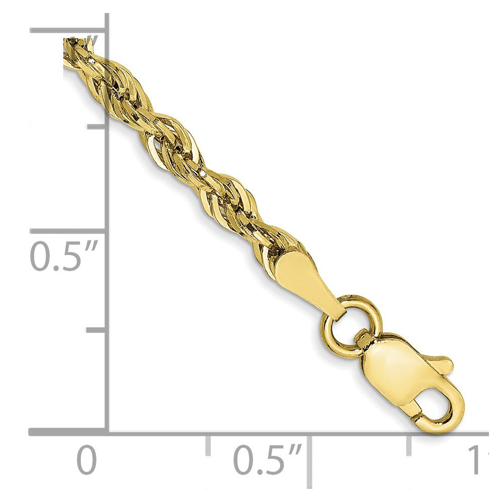 10K Gelbgold 2.8mm Halbmassiv Kordel Gliederarmband