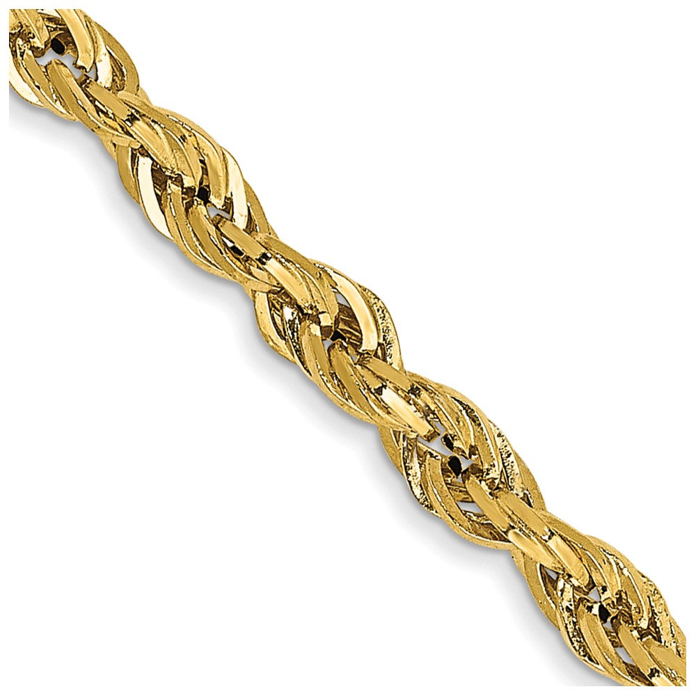 10K Gelbgold 2.8mm Halbmassiv Kordel Halskette