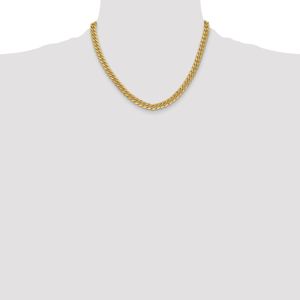 10K Gelbgold 6mm Halbmassiv Miami Kubanisch Halskette