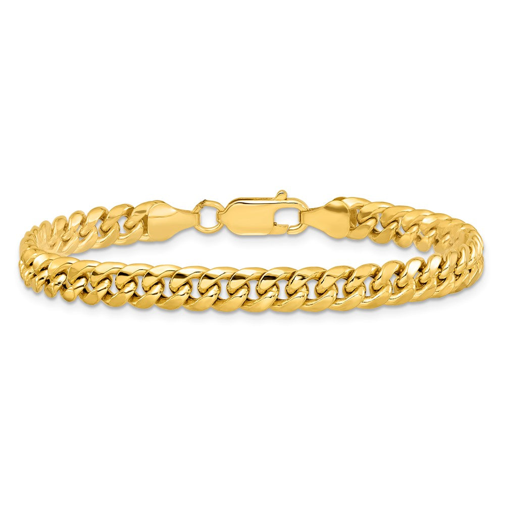 10K Gelbgold 6mm Halbmassiv Miami Kubanisch Gliederarmband