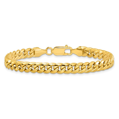 10K Gelbgold 6mm Halbmassiv Miami Kubanisch Gliederarmband