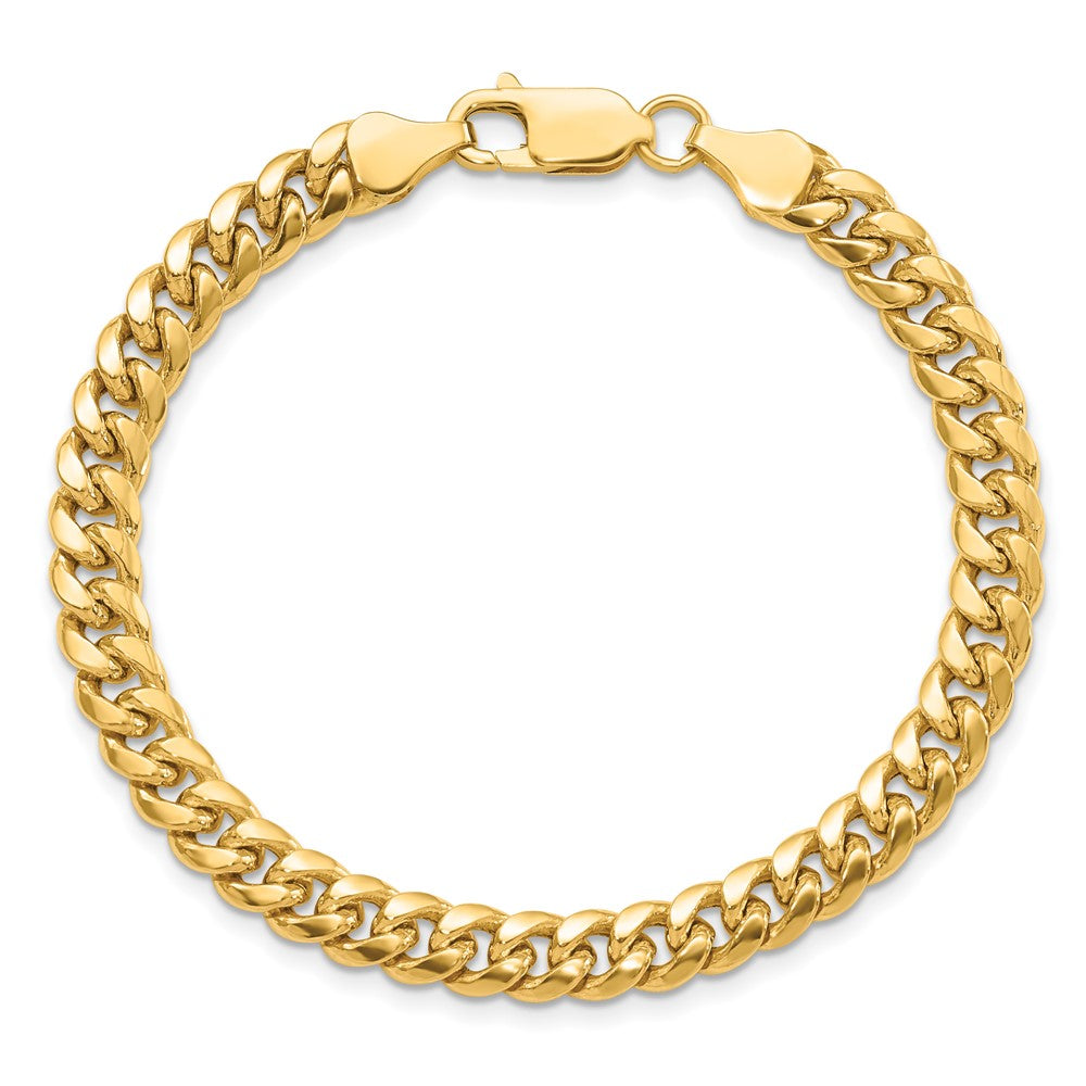 10K Gelbgold 6mm Halbmassiv Miami Kubanisch Gliederarmband