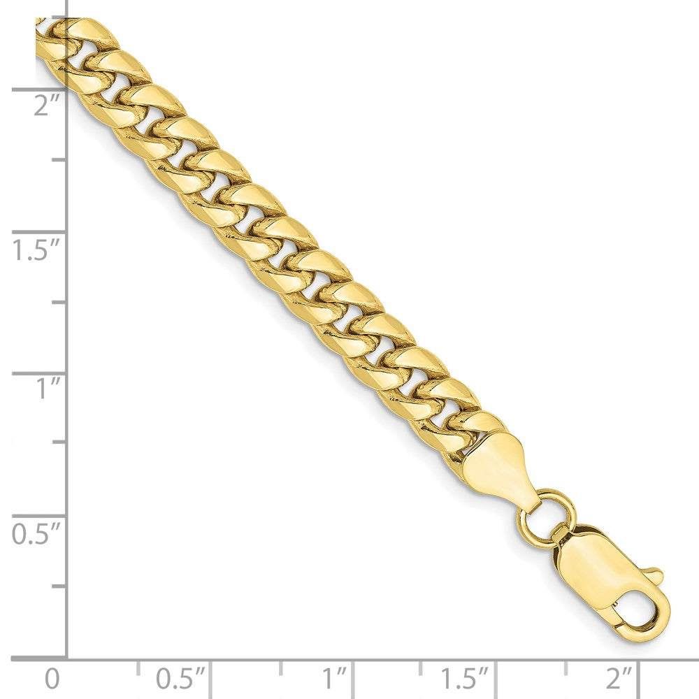 10K Gelbgold 6mm Halbmassiv Miami Kubanisch Gliederarmband