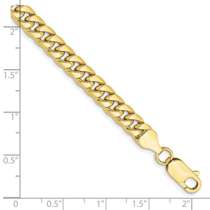 10K Gelbgold 6mm Halbmassiv Miami Kubanisch Gliederarmband