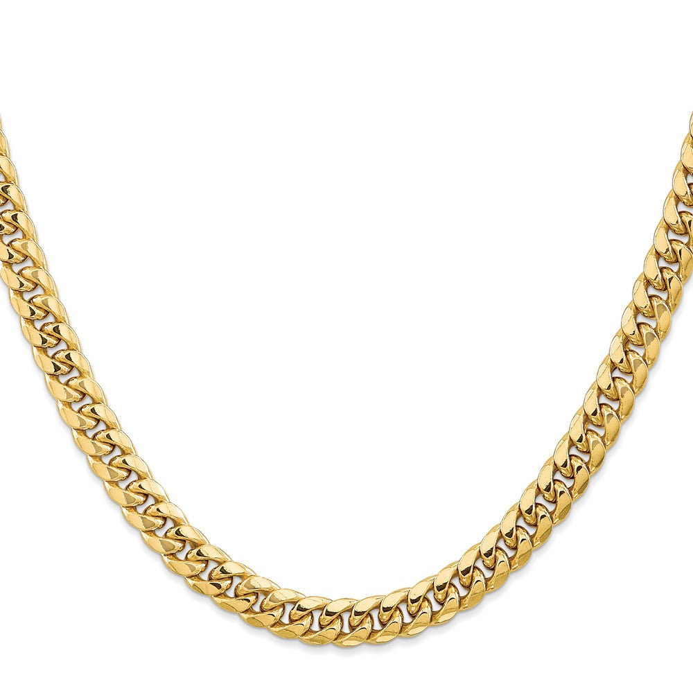 10K Gelbgold 6.75mm Halbmassiv Miami Kubanisch Halskette