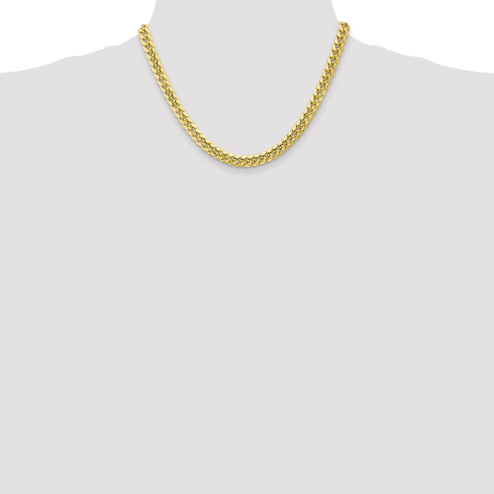10K Gelbgold 6.75mm Halbmassiv Miami Kubanisch Halskette