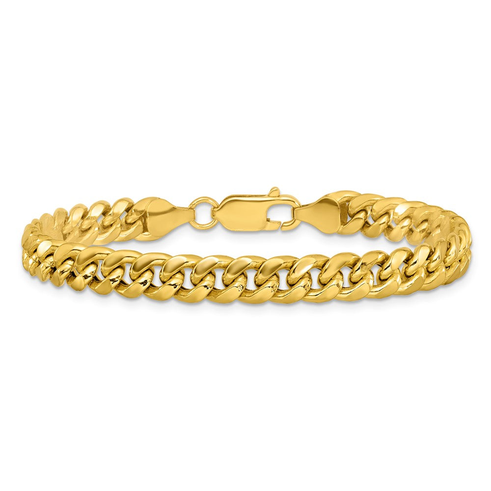 10K Gelbgold 6.75mm Halbmassiv Miami Kubanisch Gliederarmband