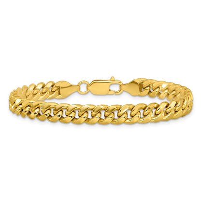 10K Gelbgold 6.75mm Halbmassiv Miami Kubanisch Gliederarmband