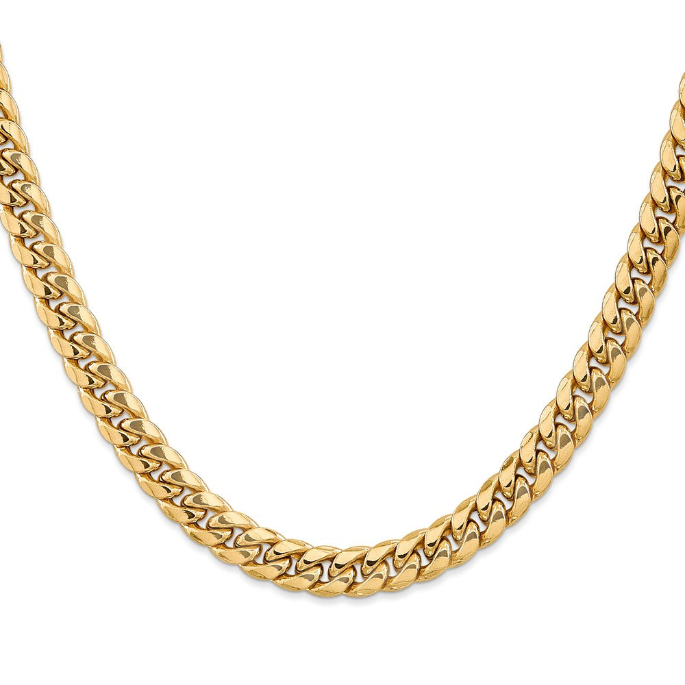 10K Gelbgold 7.3mm Halbmassiv Miami Kubanisch Halskette