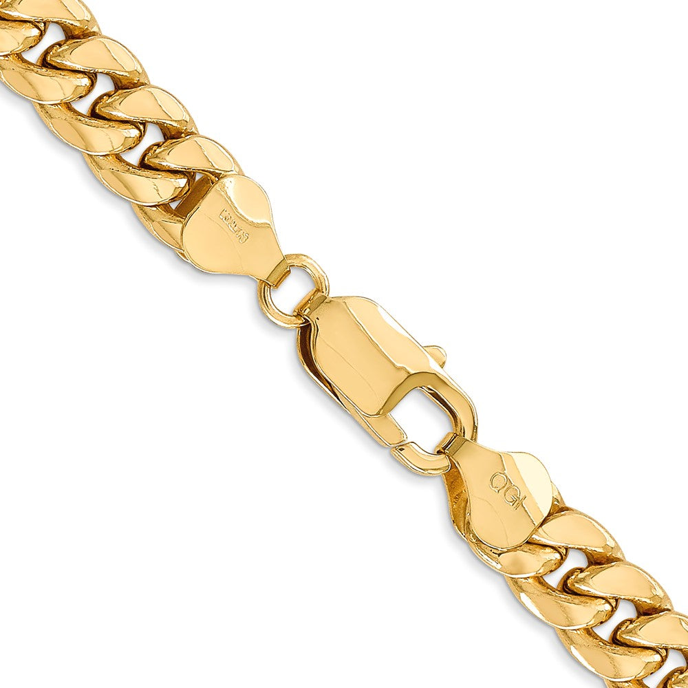 10K Gelbgold 7.3mm Halbmassiv Miami Kubanisch Halskette