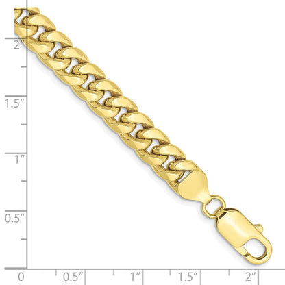 10K Gelbgold 7.3mm Halbmassiv Miami Kubanisch Gliederarmband