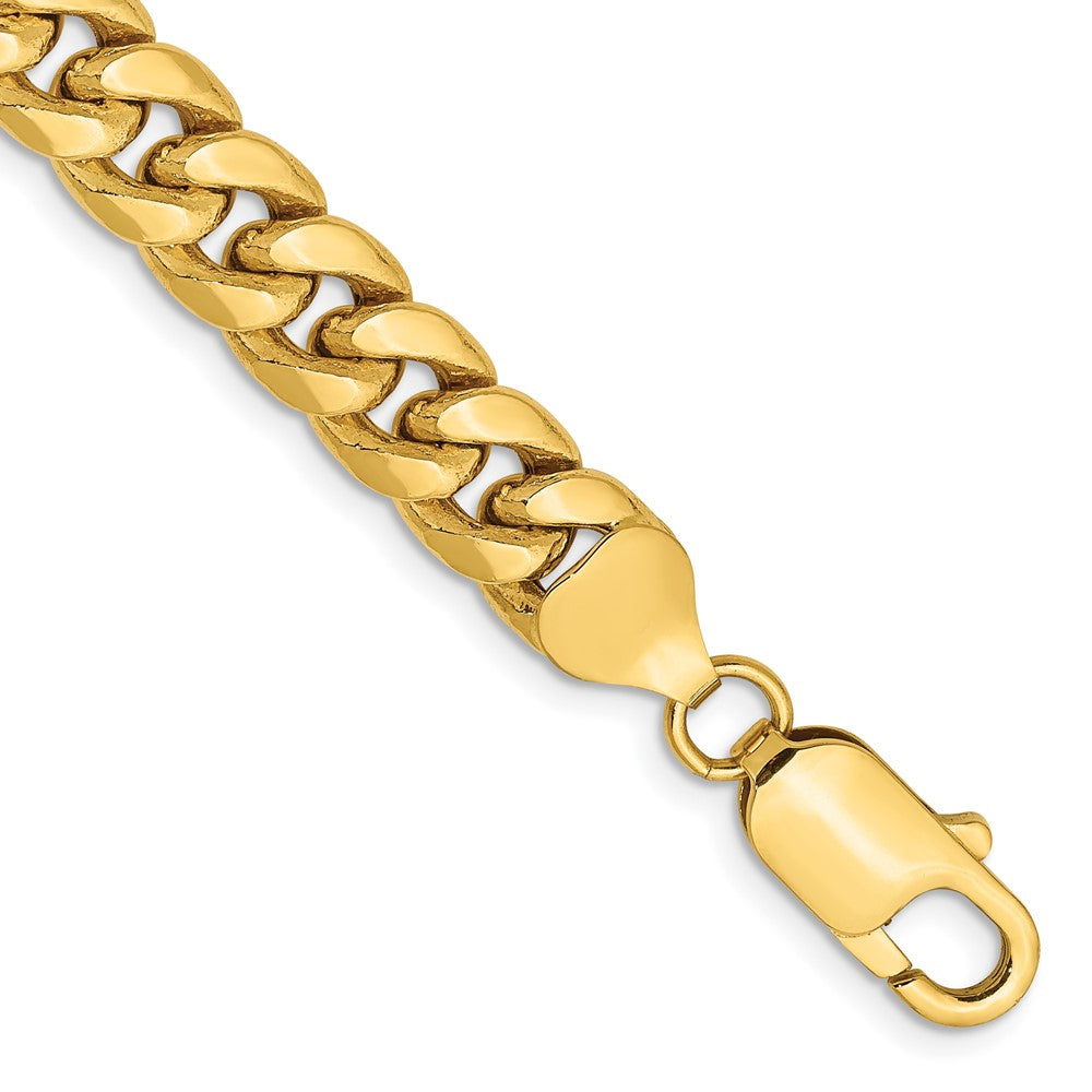 10K Gelbgold 7.3mm Halbmassiv Miami Kubanisch Gliederarmband