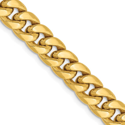 10K Gelbgold 7.3mm Halbmassiv Miami Kubanisch Halskette