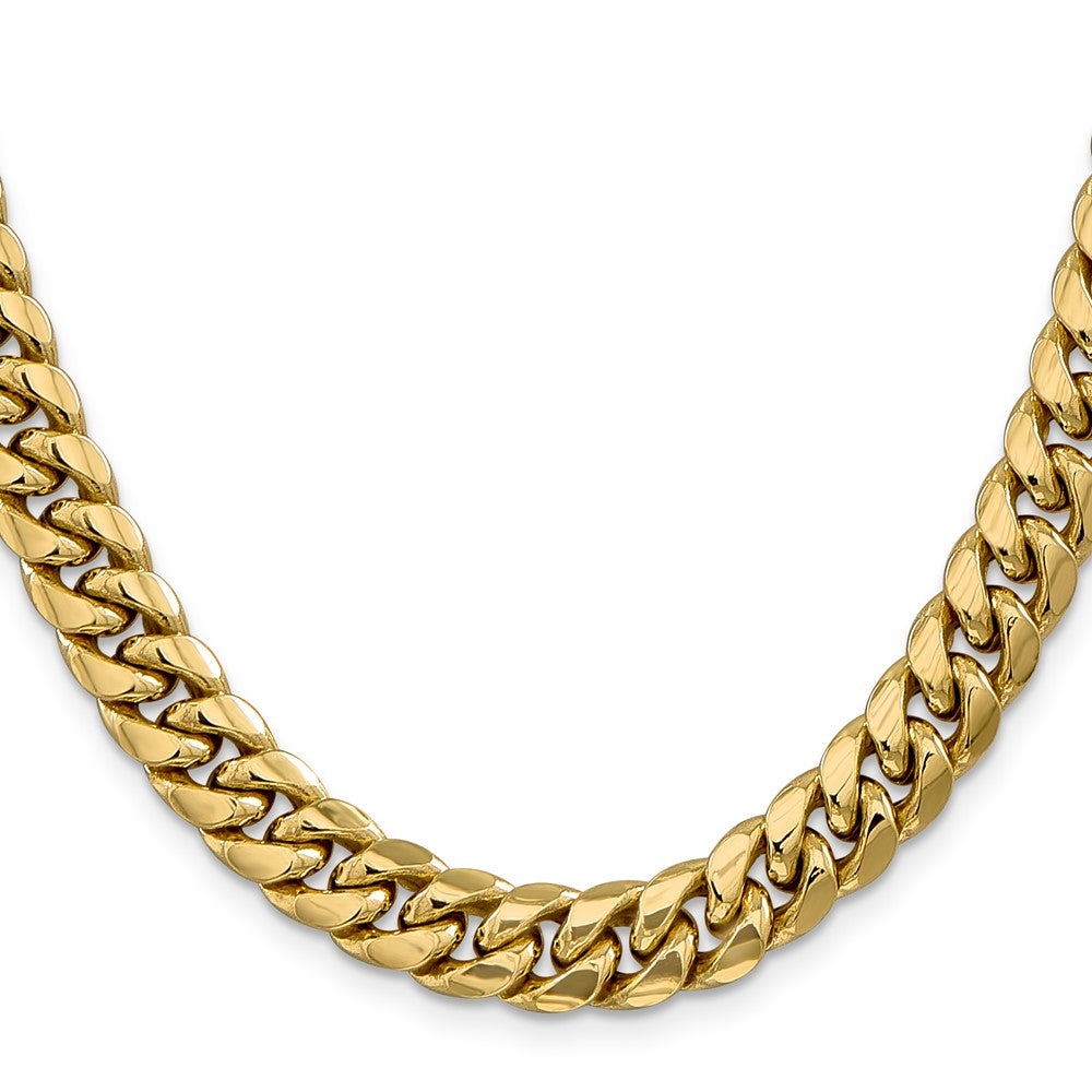 10K Gelbgold 9.3mm Halbmassiv Miami Kubanisch Halskette