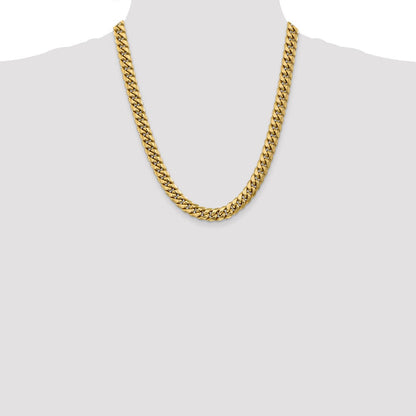 10K Gelbgold 9.3mm Halbmassiv Miami Kubanisch Halskette