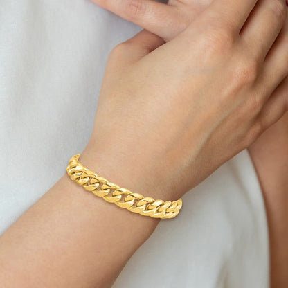 10K Gelbgold 11mm Halbmassiv Miami Kubanisch Gliederarmband