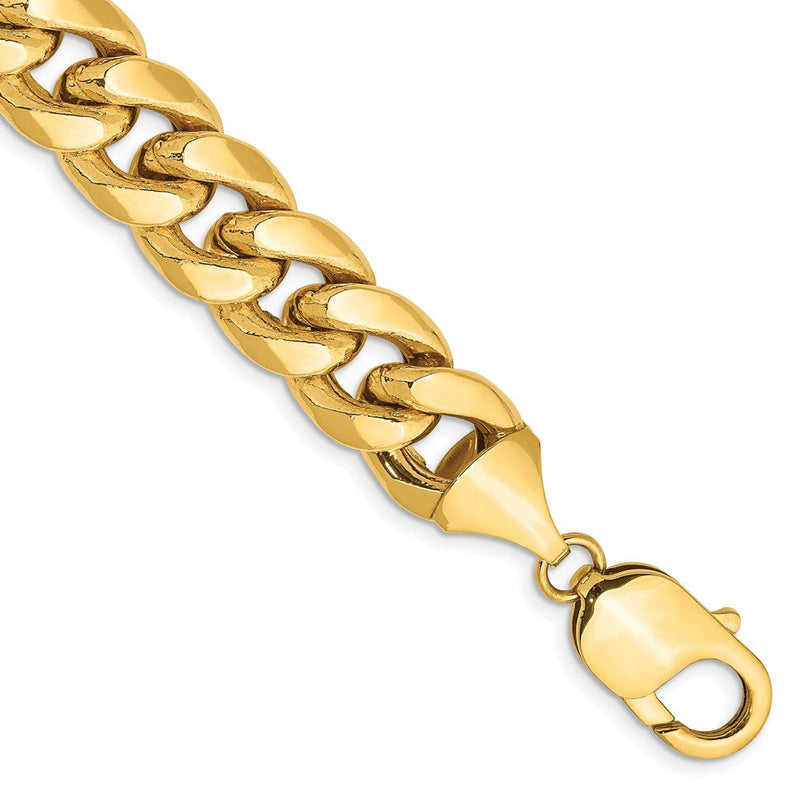 10K Gelbgold 11mm Halbmassiv Miami Kubanisch Gliederarmband