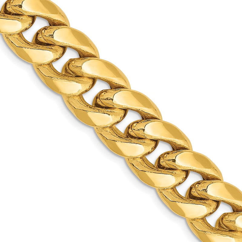 10K Gelbgold 11mm Halbmassiv Miami Kubanisch Halskette