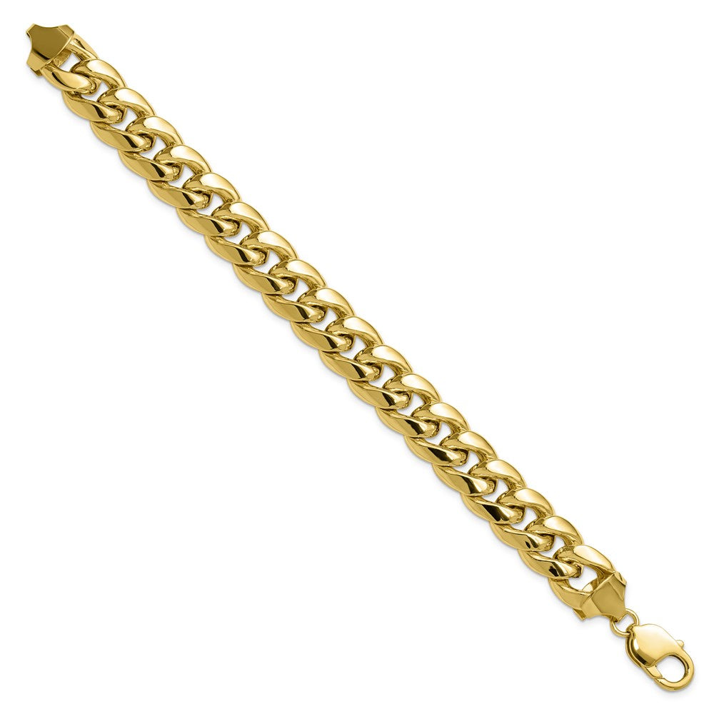 10K Gelbgold 13.2mm Halbmassiv Miami Kubanisch Gliederarmband