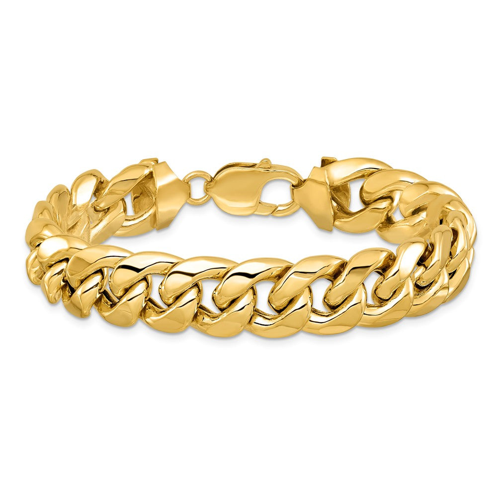 10K Gelbgold 13.2mm Halbmassiv Miami Kubanisch Gliederarmband