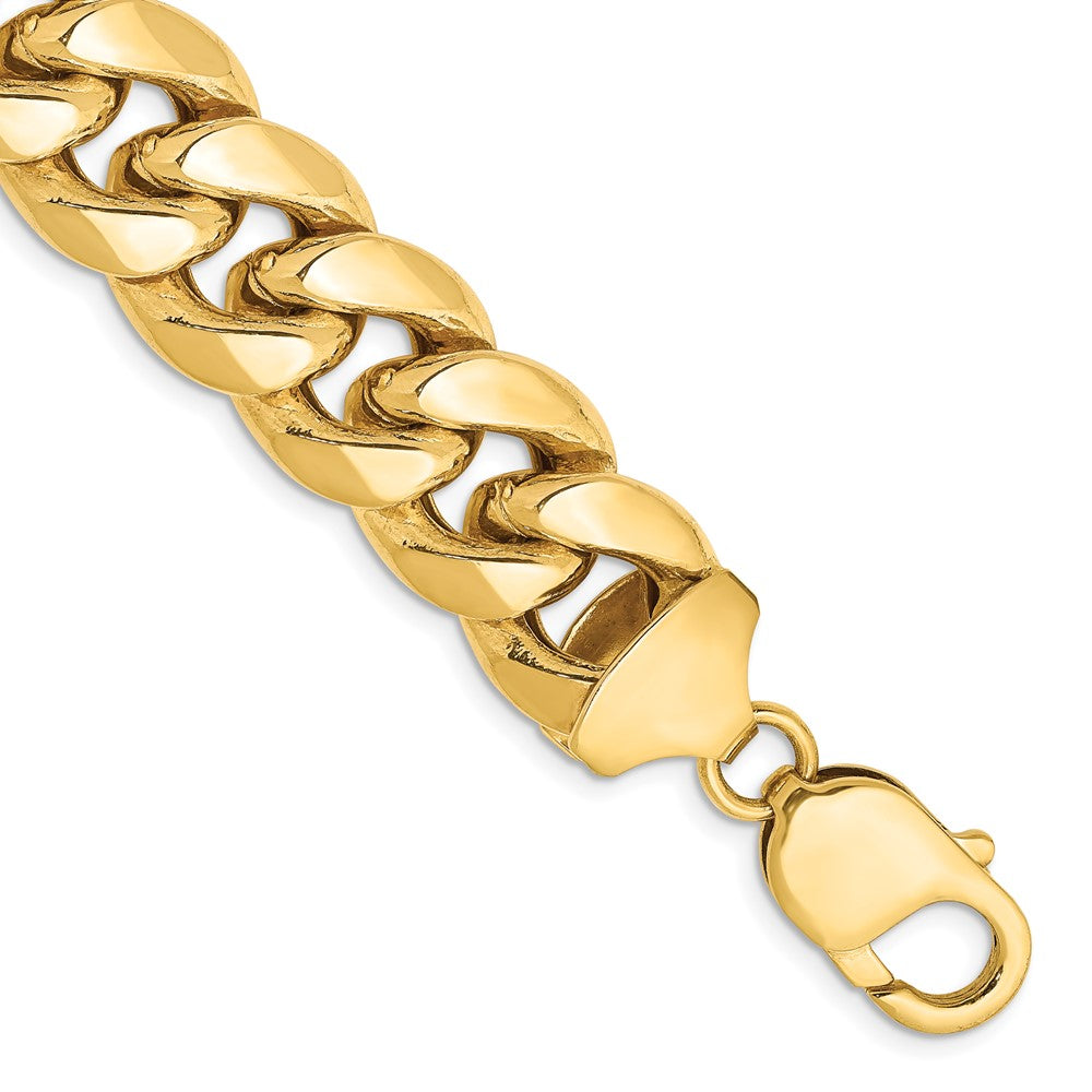 10K Gelbgold 13.2mm Halbmassiv Miami Kubanisch Gliederarmband