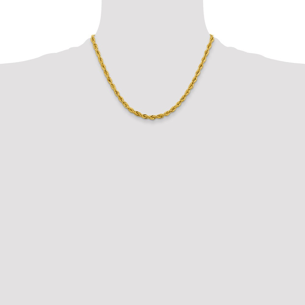 10K Gelbgold 4.25mm Halbmassiv Kordel Halskette