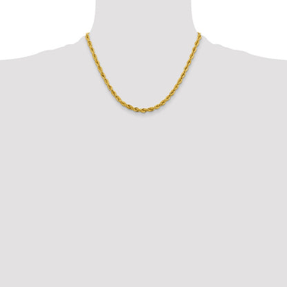 10K Gelbgold 4.25mm Halbmassiv Kordel Halskette