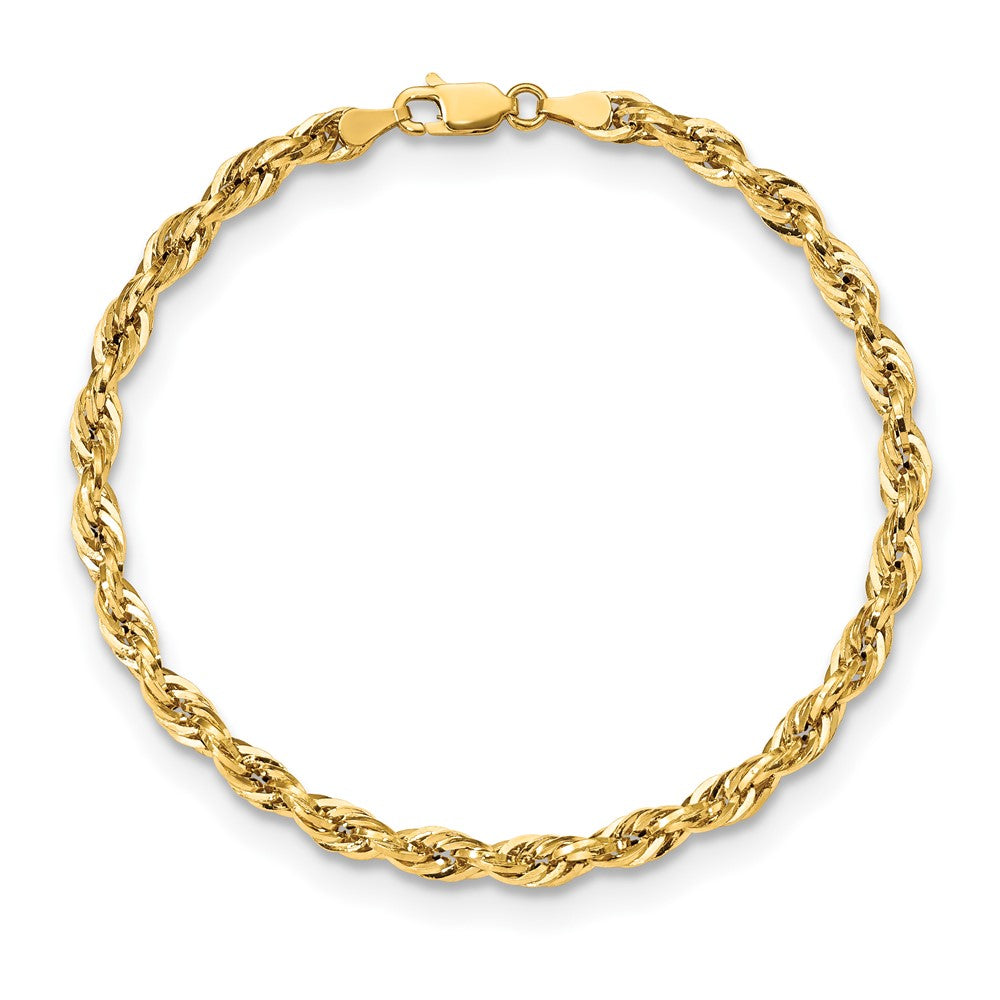10K Gelbgold 4.25mm Halbmassiv Kordel Gliederarmband