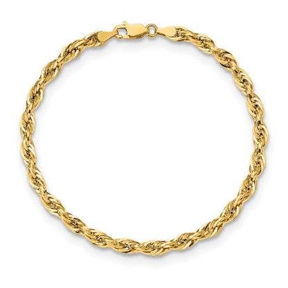 10K Gelbgold 4.25mm Halbmassiv Kordel Gliederarmband