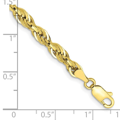 10K Gelbgold 4.25mm Halbmassiv Kordel Gliederarmband