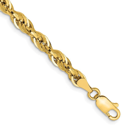 10K Gelbgold 4.25mm Halbmassiv Kordel Gliederarmband