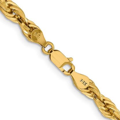 10K Gelbgold 4.75mm Halbmassiv Kordel Halskette