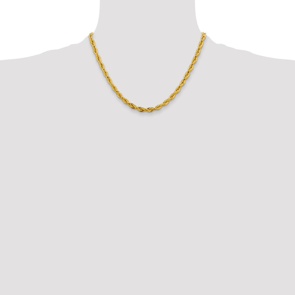 10K Gelbgold 4.75mm Halbmassiv Kordel Halskette