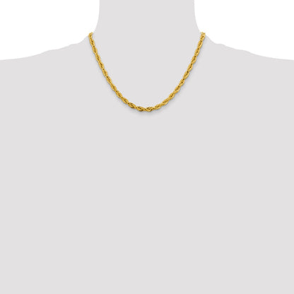 10K Gelbgold 4.75mm Halbmassiv Kordel Halskette