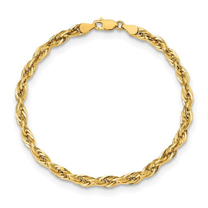 10K Gelbgold 4.75mm Halbmassiv Kordel Kette Fußkettchen