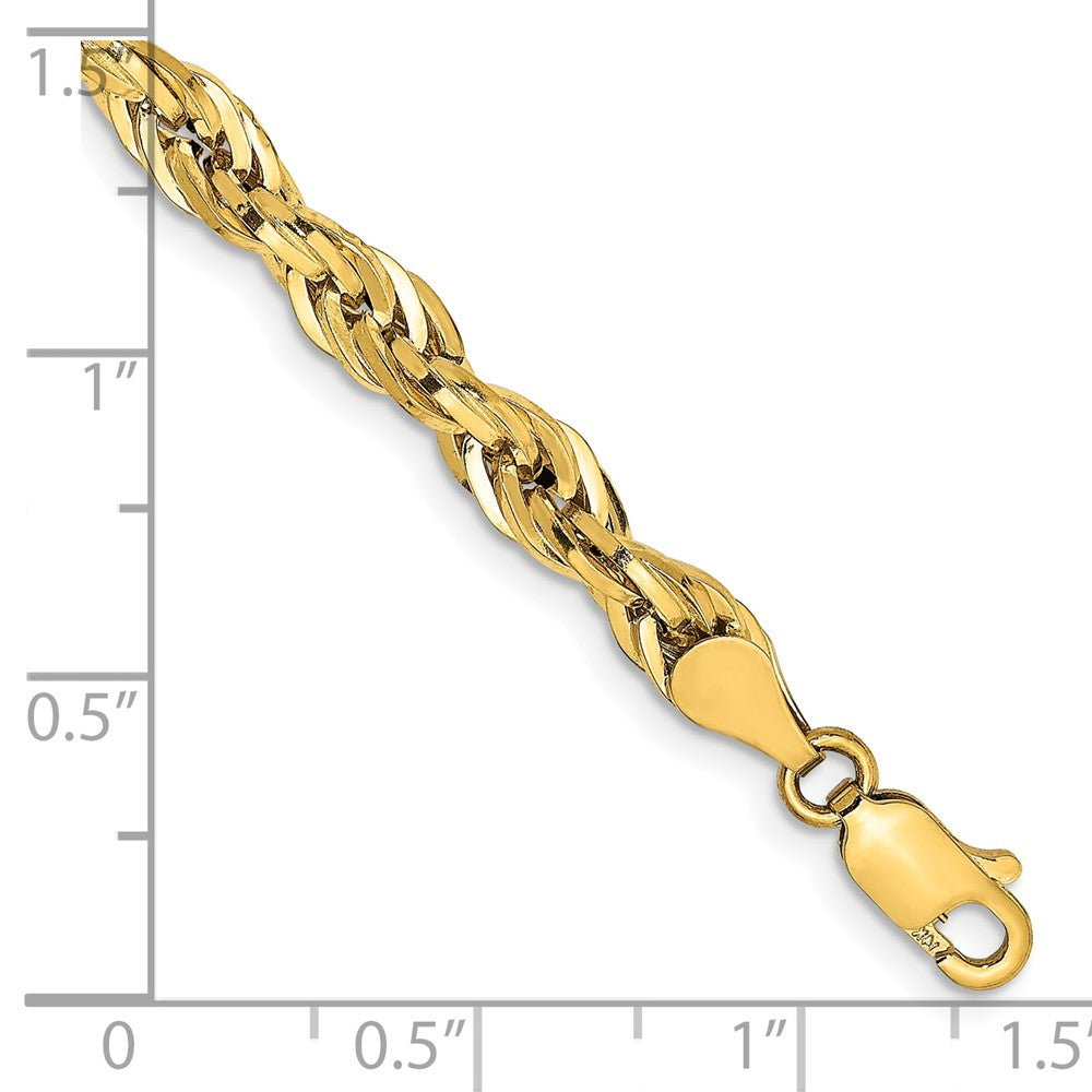 10K Gelbgold 4.75mm Halbmassiv Kordel Gliederarmband