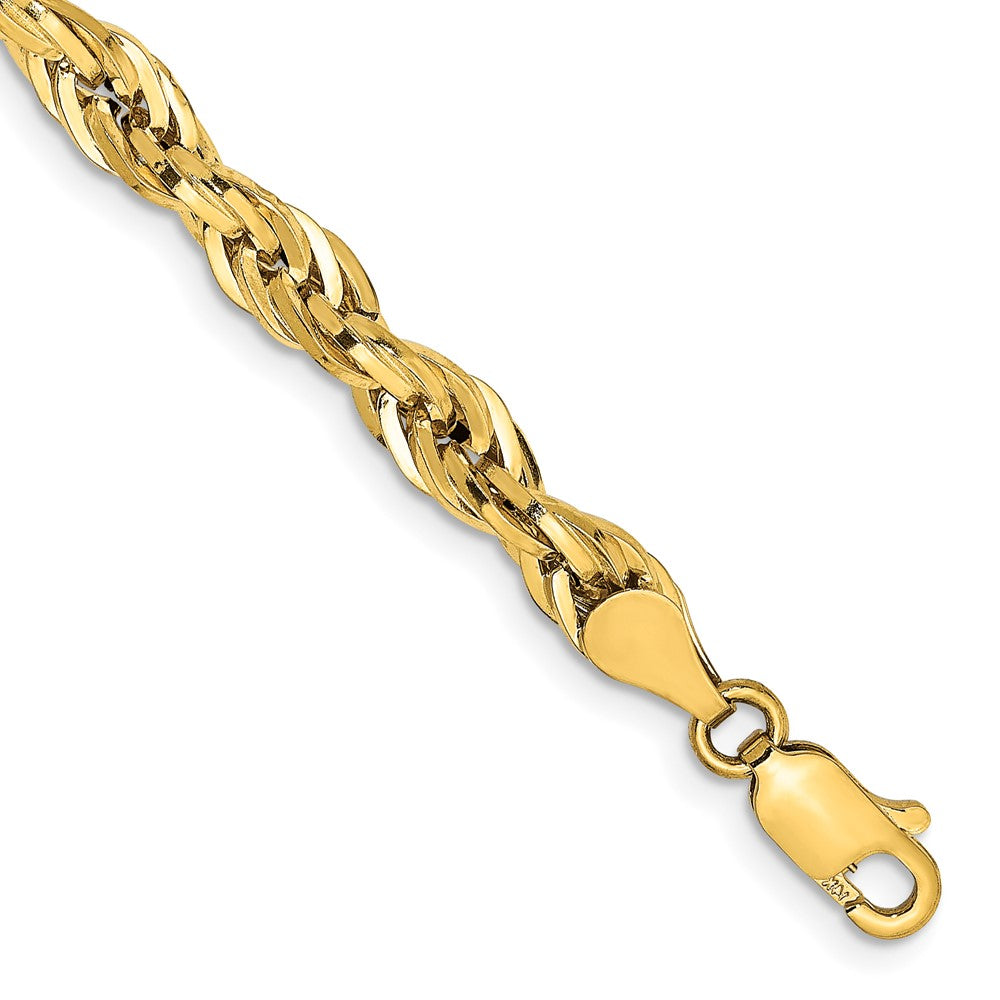 10K Gelbgold 4.75mm Halbmassiv Kordel Kette Fußkettchen