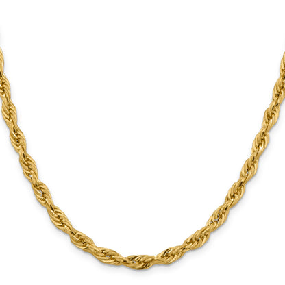 10K Gelbgold 5.4mm Halbmassiv Kordel Halskette