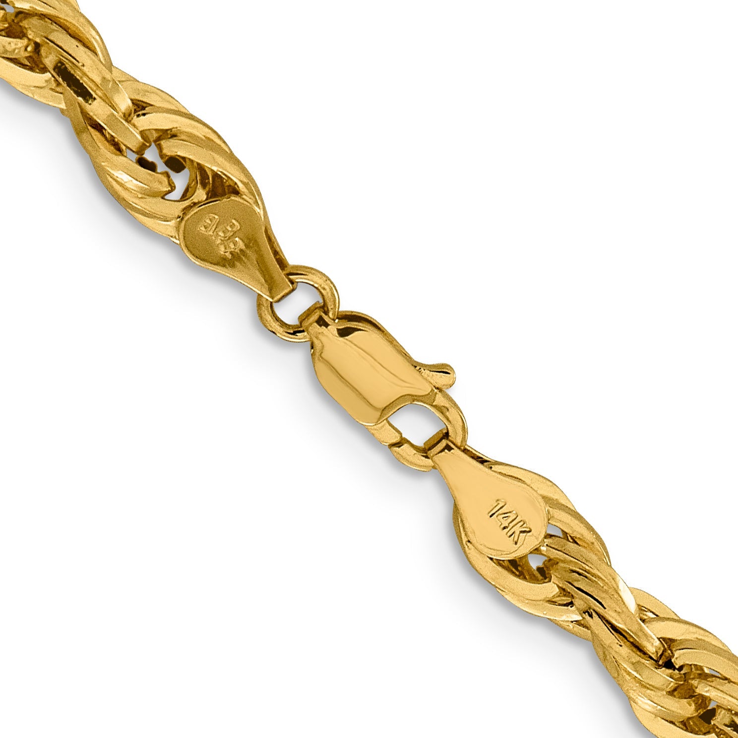 10K Gelbgold 5.4mm Halbmassiv Kordel Halskette
