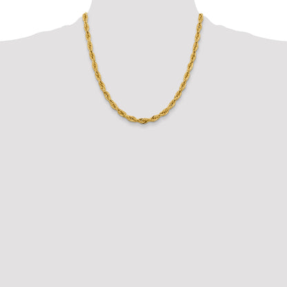 10K Gelbgold 5.4mm Halbmassiv Kordel Halskette