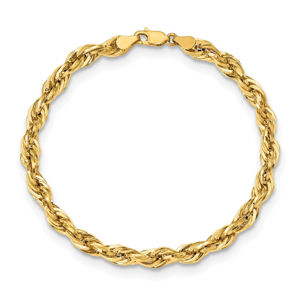 10K Gelbgold 5.4mm Halbmassiv Kordel Gliederarmband