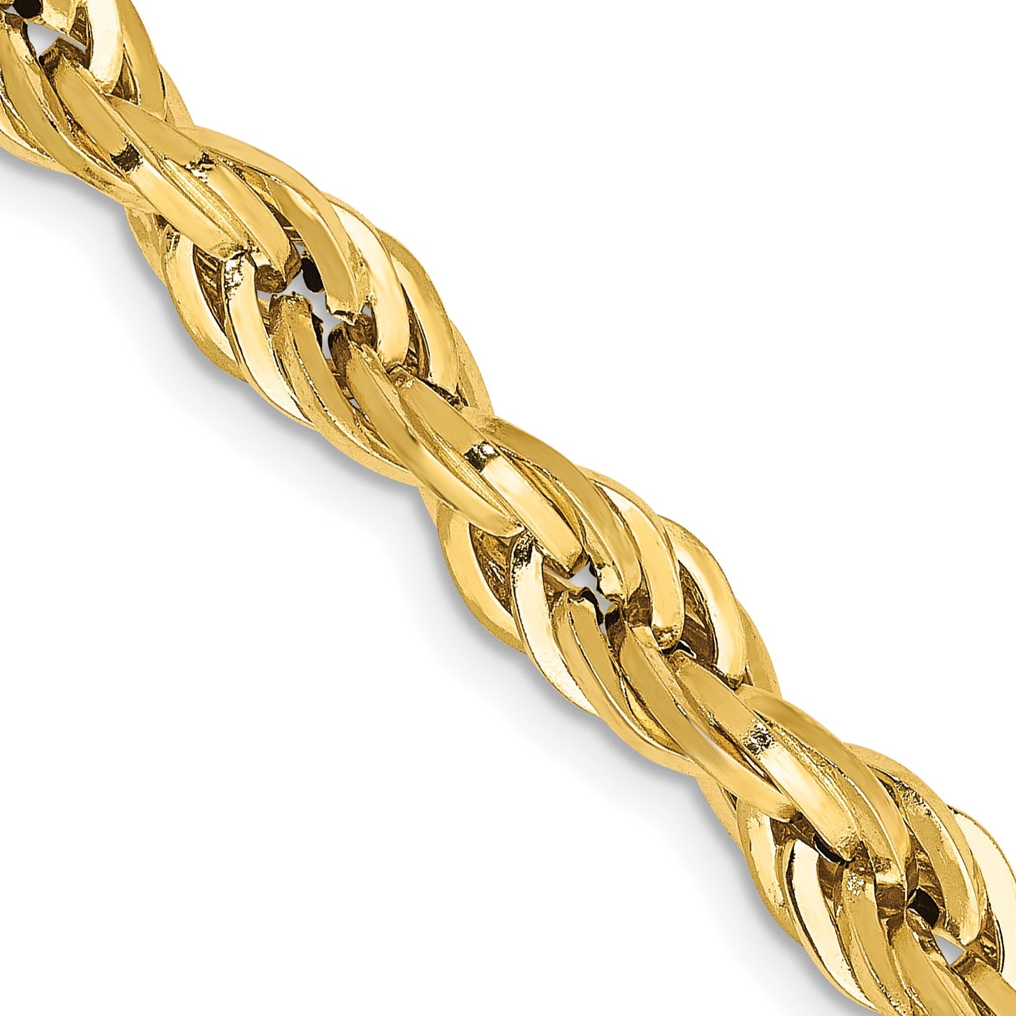 10K Gelbgold 5.4mm Halbmassiv Kordel Halskette