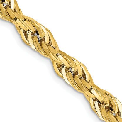10K Gelbgold 5.4mm Halbmassiv Kordel Halskette