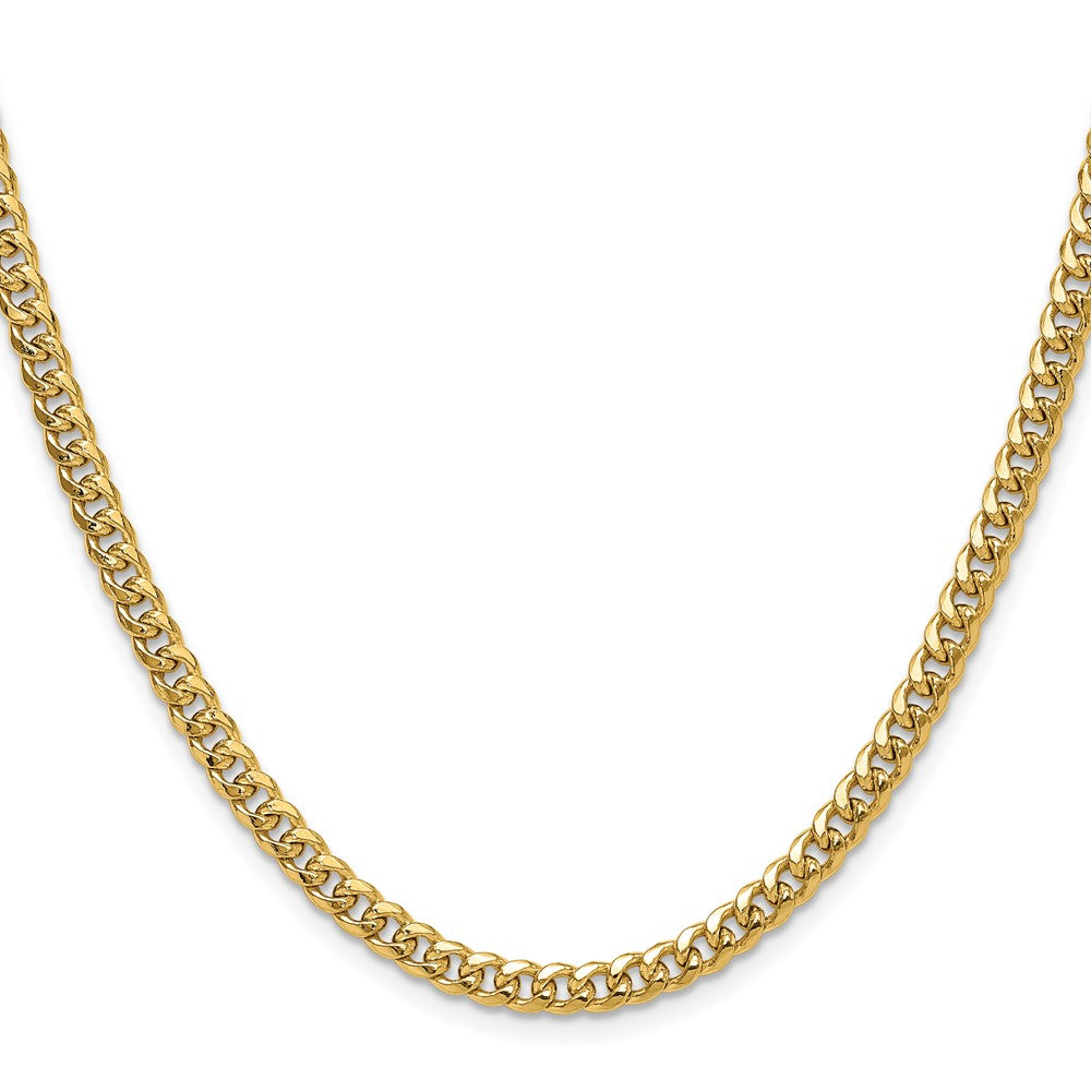 10K Gelbgold 4.5mm Halbmassiv Miami Kubanisch Halskette
