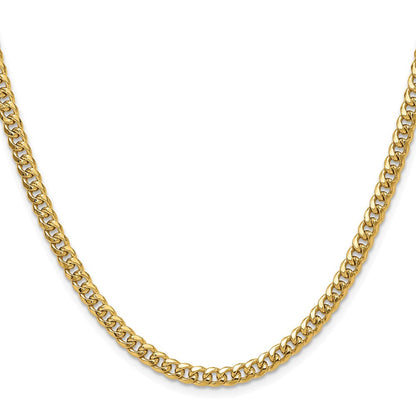 10K Gelbgold 4.5mm Halbmassiv Miami Kubanisch Halskette